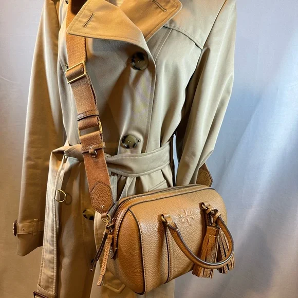 NWT! Tory Burch Thea Mini  Satchel Tiramis Leather Crossbody - Picture 8 of 16